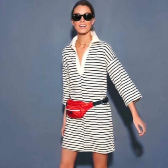 Tuckernuck Navy Stripe Ashton Knit Polo Mini Shift Dress size XS - Picture 14 of 16